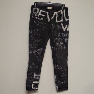 Faith Connexion Black Graphic Women Jeans